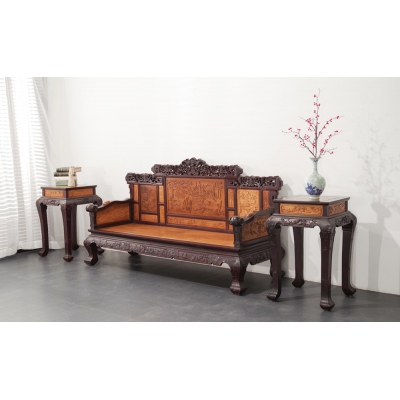 A0121+14 八宝如意沙发 柬酸+金丝楠
