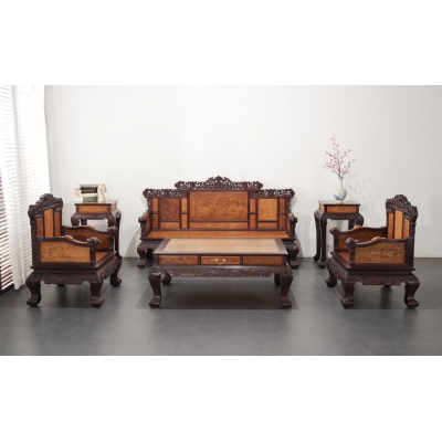 A0121+14 八宝如意沙发 柬酸+金丝楠