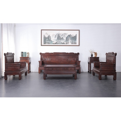 A0621 诗情画意沙发223 柬埔寨酸枝