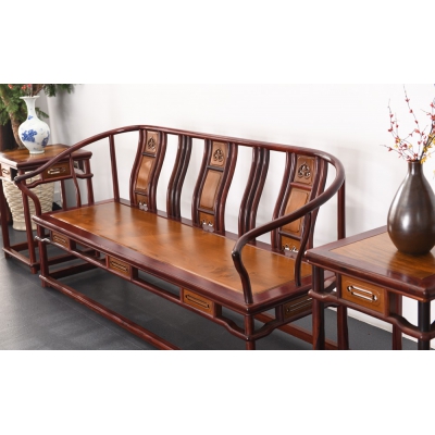 A1702+14-圈椅沙发-巴里黄檀+金丝楠