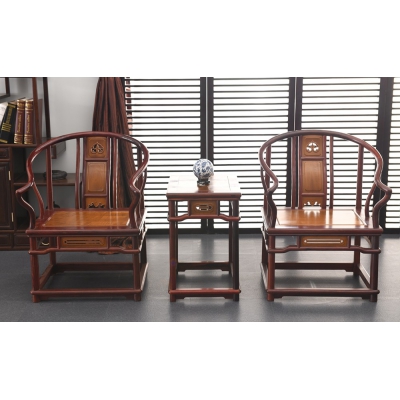 A1702+14-圈椅沙发-巴里黄檀+金丝楠