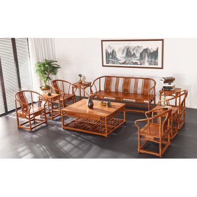 A1703 圈椅沙发10件套 缅花