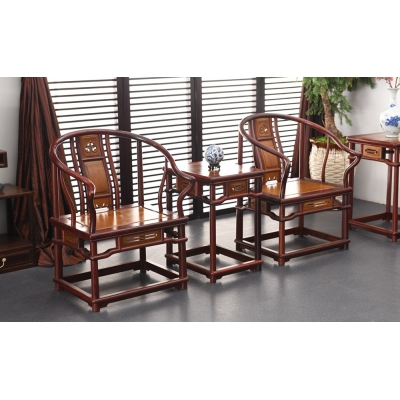 A1702+14-圈椅沙发-巴里黄檀+金丝楠