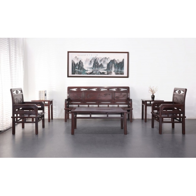 A2215 荷花沙发 染料紫檀