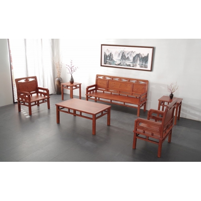 A2203 荷花沙发 缅甸花梨