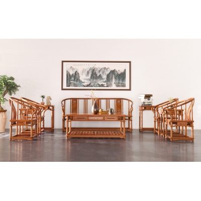 A1703 圈椅沙发10件套 缅花