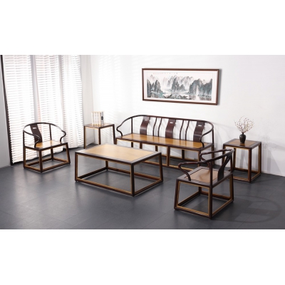 A2121+14 新圈椅沙发 柬酸+金丝楠