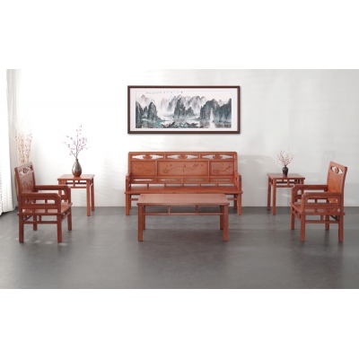 A2203 荷花沙发 缅甸花梨