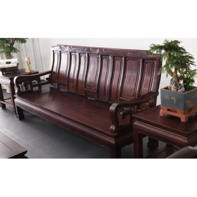 A3015 素面小如意沙发 染料紫檀