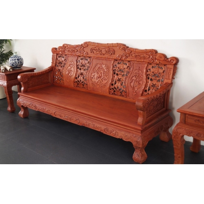 A2503 竹节沙发 缅甸花梨 6件