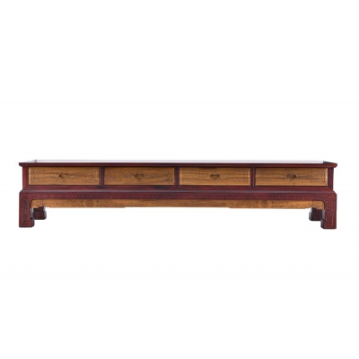 B0621+14-雕花四抽电视柜-柬埔寨酸枝+金丝楠000