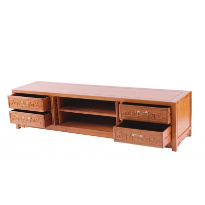 B0703 万字纹电视柜 缅甸花梨