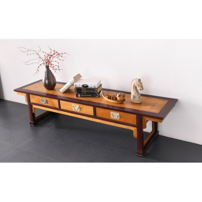 B1021+14 三抽电视柜 柬埔寨酸枝+金丝楠