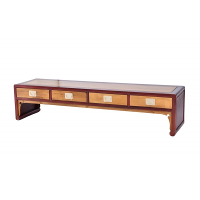 B3121+14-卷书腿电视柜-柬埔寨酸枝+金丝楠