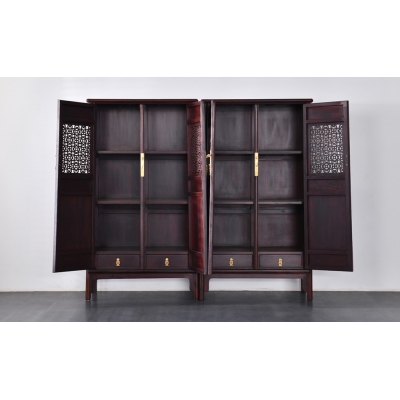 G0515 对开门五抹圆角柜 染料紫檀