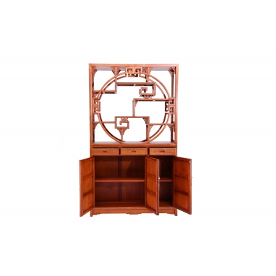 G0303-隔厅柜（雕花）-缅甸花梨