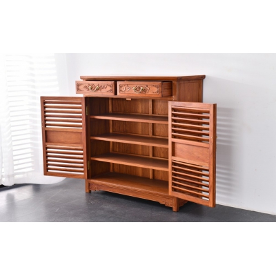 Q1703-鞋柜-缅甸花梨