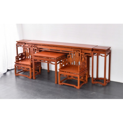 C0603-回纹中堂-缅甸花梨