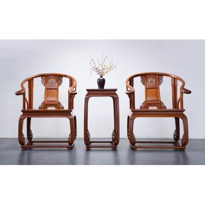 K0203-苏式南官帽椅带几-缅花