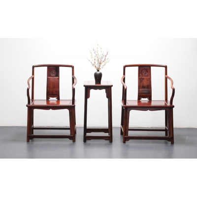 K2303-圈椅带几-缅花