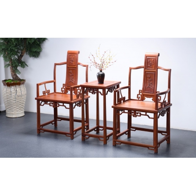 K2003 南宫椅带几  缅甸花梨