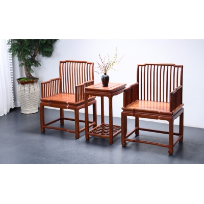 K3103-梳背椅带几-缅花