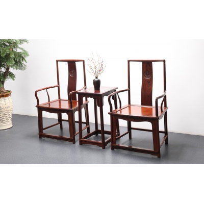 K3702 扇形官帽椅带几 巴里黄檀