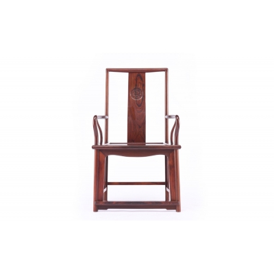 K3702 扇形官帽椅带几 巴里黄檀