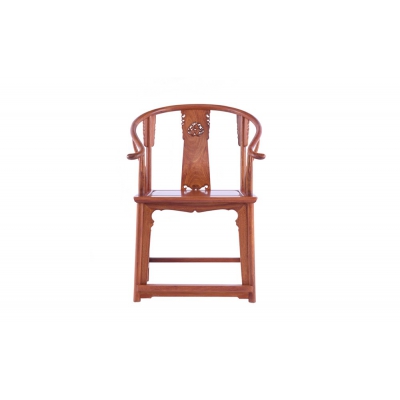 K5003 背雕麒麟圈椅带几 缅甸花梨