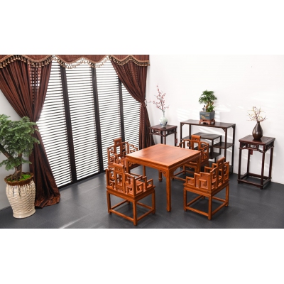 E2503 方桌带椅 缅花