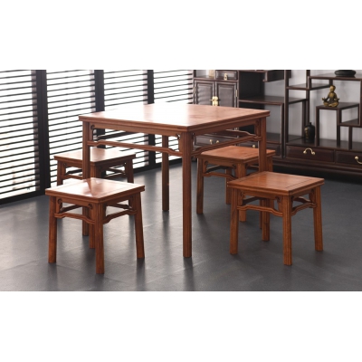 E2703 方桌带凳 缅花
