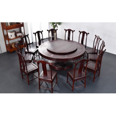 E0321 1.8M圆餐桌 柬埔寨酸枝