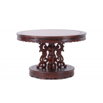 E1321+14 1.28M圆餐桌带椅 柬酸+金丝楠