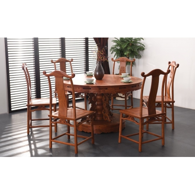 E1303-1.28M圆桌带椅-缅花