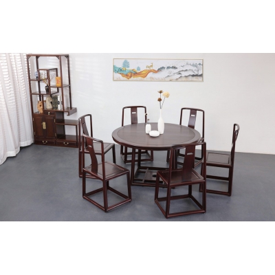 E1403 1.38M圆桌带椅 缅花