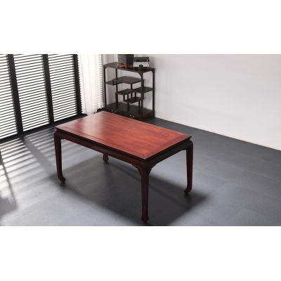 E0202-如意腿餐桌带椅-巴里黄檀