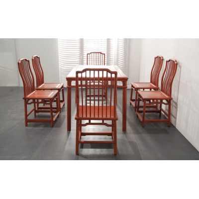 E0103 梳背椅餐桌 缅花