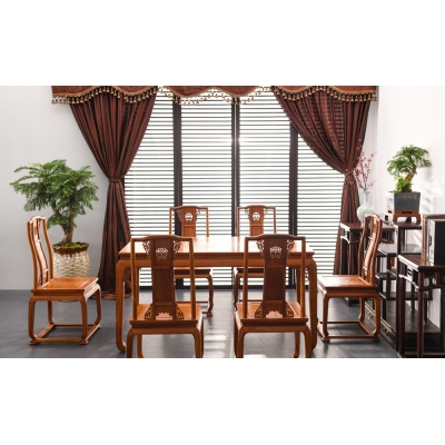 E0203 如意腿餐桌 缅花