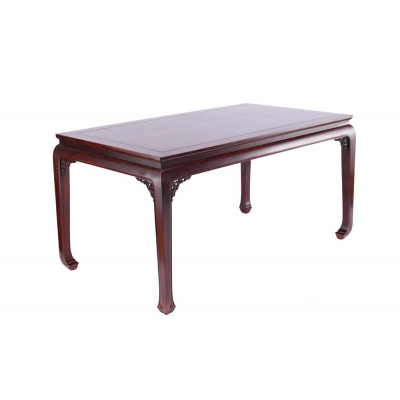 E0202-如意腿餐桌带椅-巴里黄檀