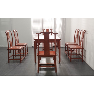 E0403 新明式霸王枨餐桌 缅花