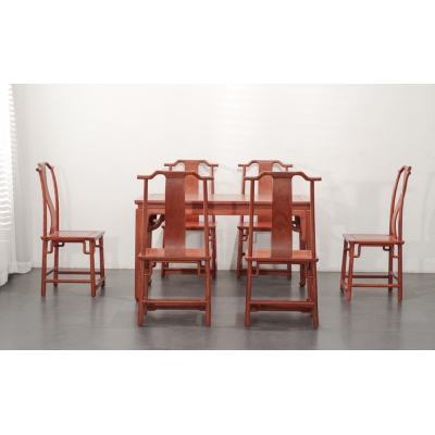 E0403 新明式霸王枨餐桌 缅花