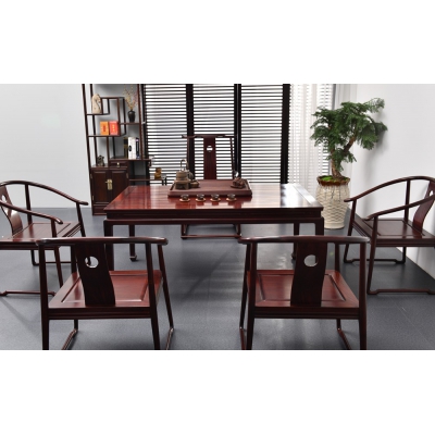 H6615 新明式茶台 染料紫檀