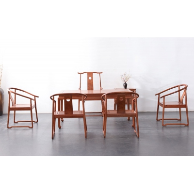 H6603 新明式茶台  缅甸花梨