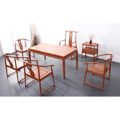 H6603 新明式茶台  缅甸花梨