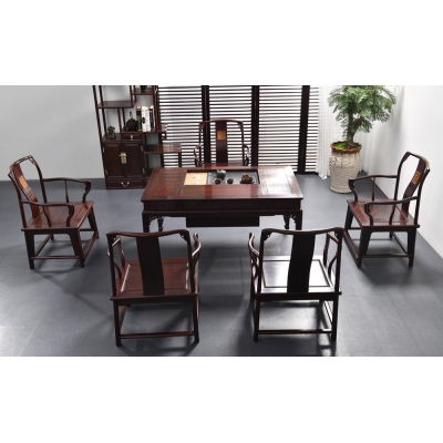 H0115 如意腿茶台 染料紫檀