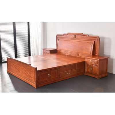 L0203 1.8M万事如意大床 缅甸花梨