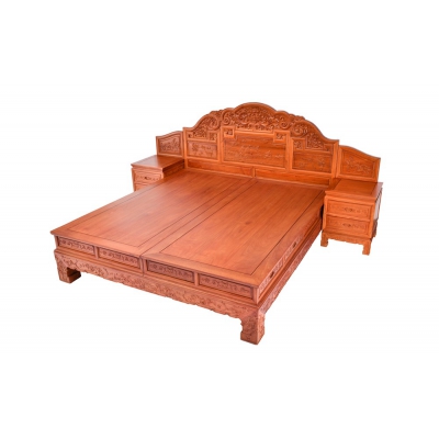 L1603 福禄寿大床  缅甸花梨