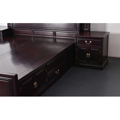 L0315 1.5M万事如意大床 染料紫檀