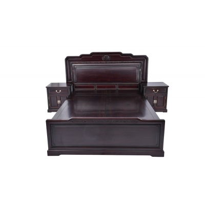 L0315 1.5M万事如意大床 染料紫檀