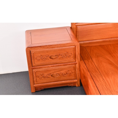 L3403 1.8M牡丹大床 缅甸花梨